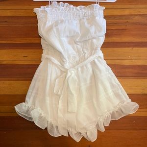 Ruffled Strapless Romper